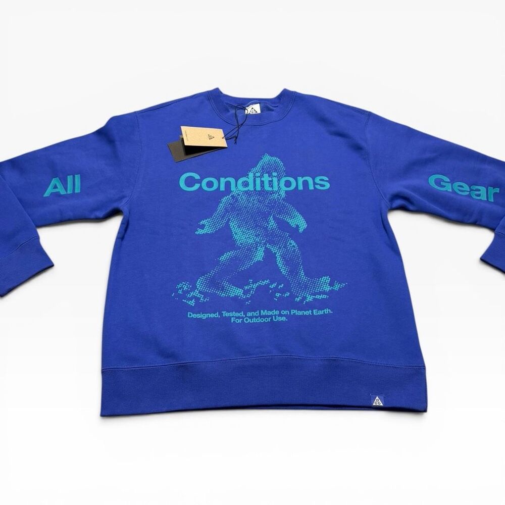 Nike ACG Tuff Fleece Therma-Fit Lapis Blue Bigfoot Crewneck size S IF1490-430